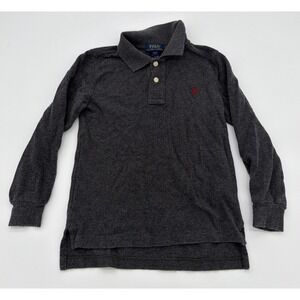 Polo Ralph Lauren Toddler Long Sleeve Polo Shirt Gray Pony Logo‎ Size 4T